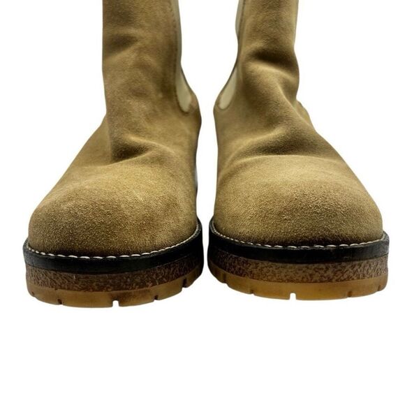 Avellini Suede Chelsea Ankle Boots Lug Chunky Sole Tan Size 39 US 8 - Picture 3 of 9